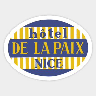 Nice France Hotel de la Paix Nice France Vintage Travel Sticker Retro Luggage Label Cote d'Azur Sticker